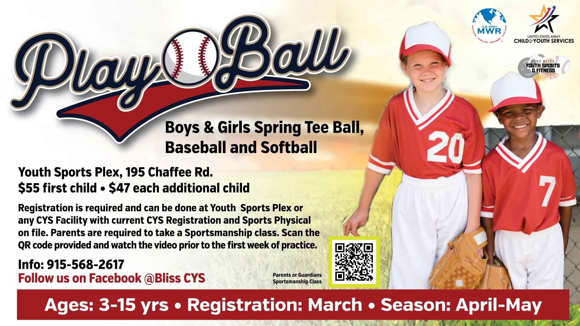Boys/Girls Spring Tee Ball/Baseball/Softball