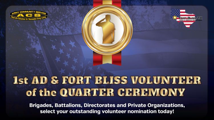 Fort Bliss Volunteer of the Quarter 2024